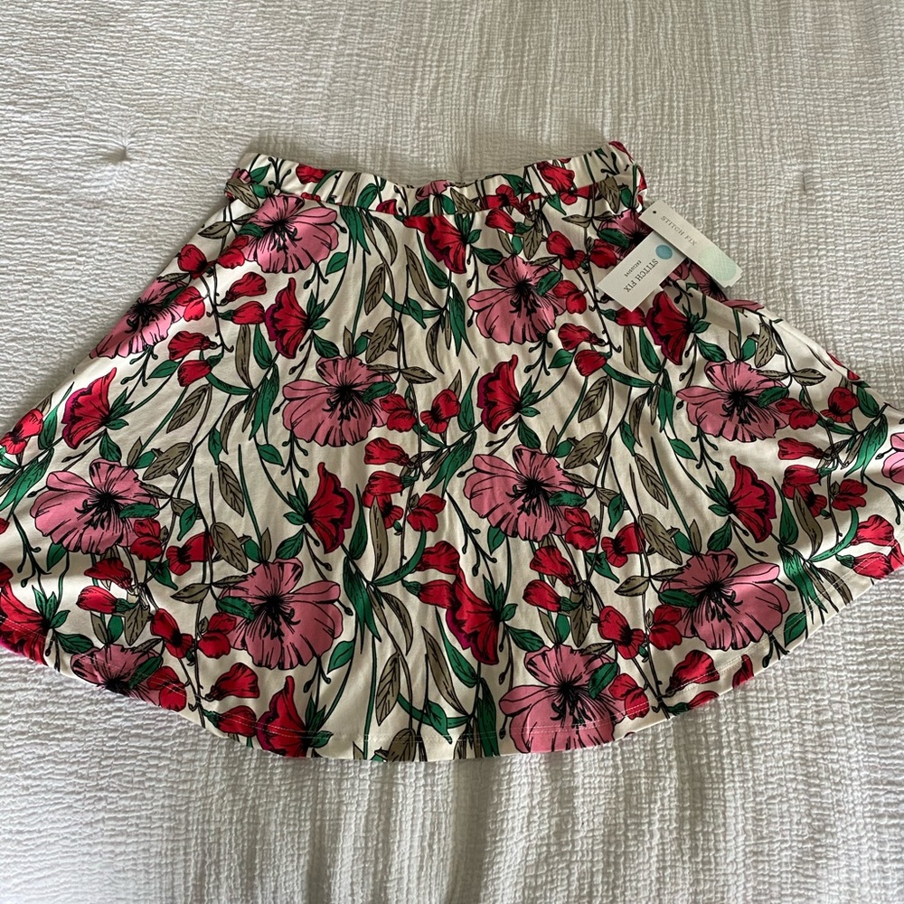 French Grey Floral Skirt